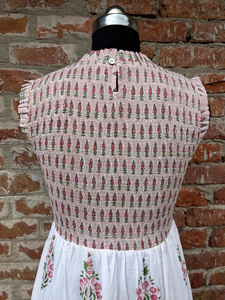 Vestido de Algodón Estampado a Mano, Vestido Estampado con Bloques Hecho en India, Vestido Transpirable y Ajustable para Mujer - Product Image 3