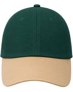 Casquette de baseball bicolore vert foncé et beige, ajustable, unisexe, en coton, pour le sport, décontractée, pour l'extérieur, style « Dad Hat », tendance - Product Image 1