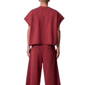 T-shirt sans manches col rond pour homme, coupe oversize et carrée, emmanchures profondes, uni, style streetwear, vente en gros, personnalisable, OEM, en coton tricoté, décontracté - Product Image 1