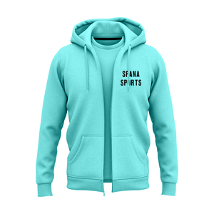 SFANA SPORTS Pull à capuche en jersey 100 % coton pour homme, coupe ample, écologique, respirant, avec fermeture éclair 1/4 - Product Image 6