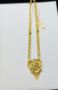 Auténtico Collar Largo de Oro Amarillo Sólido de 22k con Colgante Floral y Borlas, para Mujer, Ideal para Bodas y Fiestas - Product Image 4