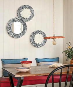 Vietnam Modern <b>MOP</b> Floral Round Mirror Handmade <b>Wall</b> Decor - Product Image 4