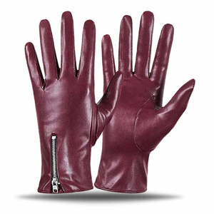 Gants de toilette en cuir pour femmes avec logo personnalisé, gants de mode en cuir véritable, fabricant OEM ODM, marque privée, vente en gros, usine - Product Image 5