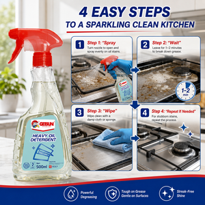 Détergent à l'huile lourde Getsun, dégraissant <span class=keywords><strong>pour</strong></span> cuisine, spray nettoyant, éliminateur de graisse, nettoyage en profondeur des taches sur les hottes, les cuisinières et les fours - Product Image 5
