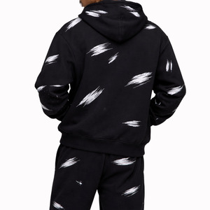 Sudadera con capucha para hombre con estampado integral, de algodón grueso y forro polar, corte holgado, con capucha y personalización OEM - Product Image 2