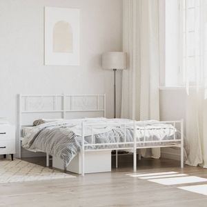 Cadre de lit double en acier thermolaqué blanc – Catégorie de produits : Lits métalliques - Product Image 1