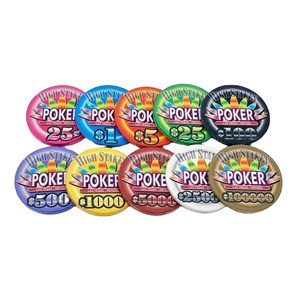 Professional 10g 40mm Ceramic Poker <b>Chips</b> with Customisable Logo Unique Design Clay Material <b>Tray</b> Included for Casino Use - Product Image 2