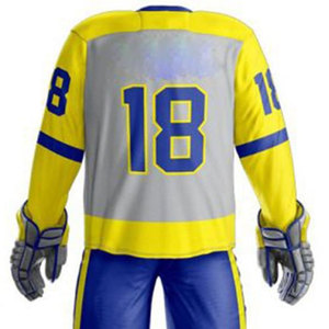 Tenues d'équipe sportive 100% polyester, maillots et pantalons de hockey sur glace imprimés, nom d'équipe personnalisé, respirant, séchage rapide, entraînement, vente en gros, unisexe - Product Image 5