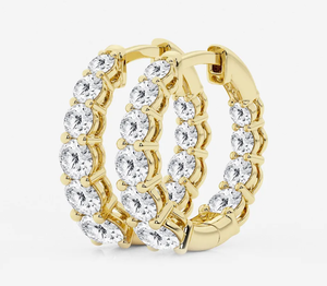 Pendientes de Aro, Pendientes de Diamantes, Pendientes de Oro y Plata, Pendientes de Diamantes Cultivados en Laboratorio, Joyería Fina para Mujer - Product Image 1