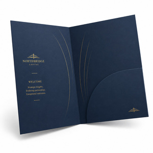 Dossier de présentation en papier personnalisé OEM avec deux poches pour les catalogues d'entreprise et les dossiers de propositions - Product Image 1