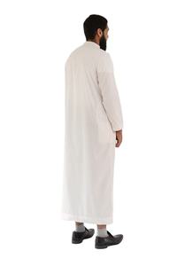 Hombres con estilo Thobe Mens Daffah Arabia Saudita Thobes Venta al por mayor islámico árabe de alta calidad Daffah Thobe Fabricante blanco teñido - Product Image 2