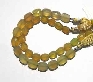 ลูกปัดหินแคลเซโดนีสีเหลืองธรรมชาติทรงรีเหลี่ยมเพชรพลอยสำหรับทำเครื่องประดับขายส่ง - Product Image 1