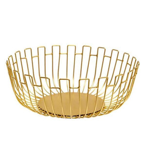 Mini panier à fruits écologique en fil doré, bol moderne en métal avec poignées pour la décoration de la cuisine et de la table à manger, rangement élégant en fer forgé - Product Image 6