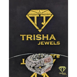 VVS Moissanite Diamond Cuban Link Bracelet Custom Clasp <b>Iced</b> <b>Out</b> 925 Sterling Silver Hip Hop Men Jewelry By Trisha Jewels - Product Image 4