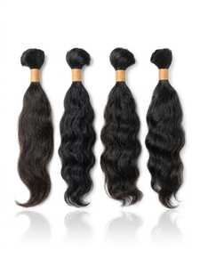 Lots de Cheveux Humains Indiens Vierge Remy, Raides Naturels, Densité Maximale, Double Trame, Tissage à la Machine, Noir Naturel, 100g - Product Image 2