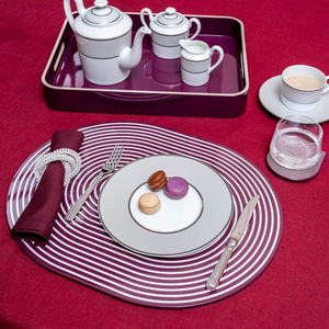 Bandeja Rectangular de Laca Sostenible con Acabado Brillante y Asas, Color Morado, Decoración para el Hogar, Organizador de Mesa, Bandeja de Regalo al por Mayor - Product Image 4