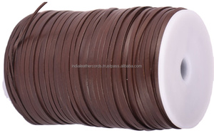 หนังแท้คุณภาพสูง ขนาดสั่งทำได้ 100% หนังแท้ สายหนังแบนธรรมดา สีแทนแท้ 5 มม. สำหรับทำเครื่องประดับ งานฝีมือ DIY แฟชั่น - Product Image 2