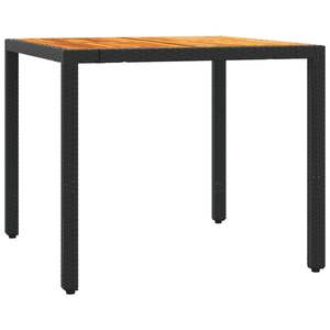 Set da pranzo da 5 pezzi in Poly Rattan nero con cuscini mobili da esterno - Product Image 4