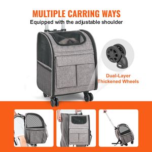 Grande Zaino Trasportino Morbido da 8 kg per Animali Domestici con Ruote Rimovibili, Trasportino da Viaggio XL per Gatti e Cani Compatibile con il Trasporto Aereo - Product Image 3