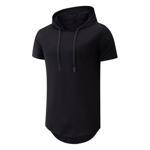 Camiseta con Capucha para Hombre, 190 g/m², 100% Algodón, Estilo Urbano, Corte Largo, Transpirable, Hip Hop, Preencogida, Casual - Product Image 1