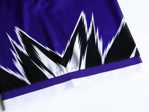 Men's Purple White Black Print Basketball Shorts Moisture Wicking Elastic Waist Zipper Pocket Summer Sportwear - Product Image 4