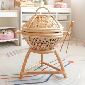 Juego de parrilla de ratán natural para niños, juguetes de cocina de primera calidad hechos a mano, en venta. - Product Image 6