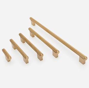 Poignée de tirage décorative moderne en laiton moleté pour armoire, cuisine, salle de bain, salle à manger, tiroir, armoire et mobilier - Product Image 4