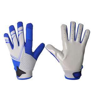 Gants de football américain personnalisés avec logo, haute qualité, antidérapants, à doigts complets, avec sangle de poignet réglable en latex - Product Image 1