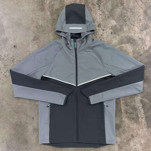 Custom Logo Men's Waterproof Windbreaker Set Reflective Hooded <b>Jacket</b> and Joggers 2 Piece Sportswear Tracksuit for <b>Running</b> Gym - Product Image 3