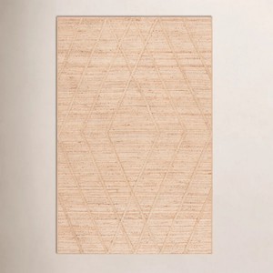 Tapis en jute tressé à la main, réversible, à poils plats, écologique, respirant, antidérapant, en fibres naturelles, style farmhouse bohème pour salon - Product Image 5