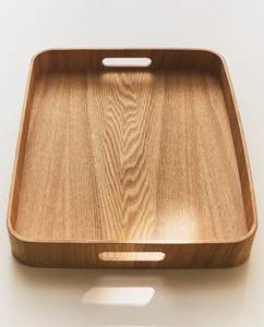 Plateau de service rectangulaire en bois naturel décoratif, design minimaliste, durable, fait main, couleur unie - Product Image 6