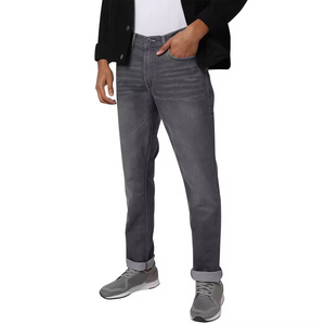 Nouvelle Collection 2024 – Jean Homme Coupe Droite Imperméable, Denim Déchiré Uni, Style Urbain, Qualité Supérieure, Tenue Décontractée, OEM - Product Image 1