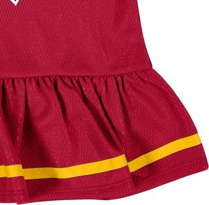 Conjunto de Vestido Jersey para Bebé Niña de los Arizona Cardinals, Rojo y Amarillo, Diseño Bordado de la Mascota, Material de Poliéster - Product Image 6