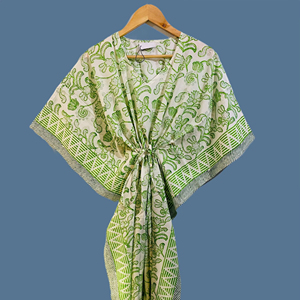 Summer Fashion Printed Beach Wear Bohemian Long <b>Kaftan</b> Women Cotton <b>Kaftan</b> Wholesale Cotton <b>Kaftan</b> Indian Floral Long <b>Kaftan</b> - Product Image 1