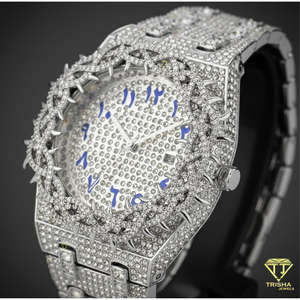 Montre de luxe pour homme, style hip-hop, avec lunette couronnée et diamants VVS cultivés en laboratoire, en argent sterling 925 - Product Image 2