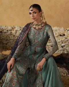 Vestido Largo Abierto 605 con Sharara para Mujer, Ropa de Fiesta, Viscosa de Primera Calidad por WS International - Product Image 4