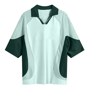 Maillot de football unisexe à col en V, color-block, manches courtes, anti-humidité, coupe athlétique, taille adulte, en polyester, vêtement de sport - Product Image 6