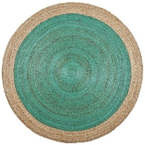 พรมปอกระเจาธรรมชาติถักทรงกลม,พรมปูพื้นหลากสีสำหรับตกแต่งห้องรับแขกพรมปูพื้นโรงแรม - Product Image 1