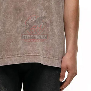 Camisetas de Hombre con Lavado Ácido, Diseño Nuevo 2026, Logotipo Personalizado, Venta al Por Mayor, Camisetas Cómodas para Hombre con Lavado Ácido - Product Image 4