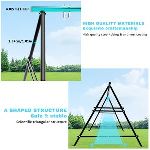 Columpio de porche para interior y exterior con soporte para silla de hamaca, solo estructura de columpio para patio trasero, carga máxima 550 libras - Product Image 4