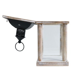 Lanterne à bougie en bois, style classique, écologique, impression typographique, best-seller, couleur vieillie, rectangulaire, pour l'intérieur et l'extérieur - Product Image 5