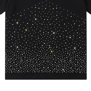 เสื้อยืดโอเวอร์ไซส์ผู้ชายปักโลโก้ตามสั่ง งานหนัก ตกแต่งด้วยคริสตัล ผ้าคอตตอนหนา สไตล์สตรีทแวร์ ใส่ได้ในฤดูร้อน - Product Image 6