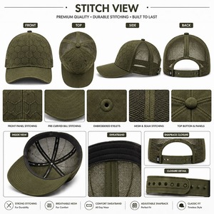 Casquette Trucker en Toile à 6 Panneaux Personnalisée par le Fabricant, Style Hip Hop Décontracté, avec Logo Brodé en Patch et Échantillon Gratuit - Product Image 4