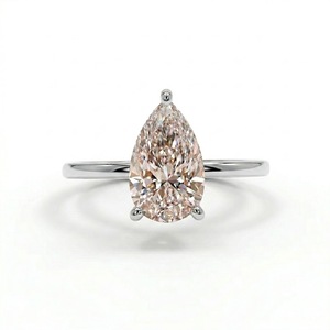 Anillo de Oro Sólido de 18K con Certificado IGI, Listo para Enviar, VBSR-77, 3CT, Color E, Claridad VS1, Corte Pera, Anillo de Diamante Cultivado en Laboratorio, Anillo de Compromiso - Product Image 4