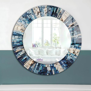 Tempered Glass Round Wall <b>Mirror</b> with Metal Frame Handmade Modern Bathroom Decor From REHMAN <b>CRAFT</b> - Product Image 6