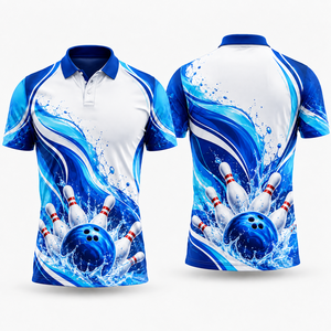 เสื้อโปโลแขนสั้นผู้ชายลายพิมพ์ดิจิทัล โพลีเอสเตอร์ แห้งเร็ว ดีไซน์สปอร์ต พร้อมชื่อและโลโก้ด้านหน้า - Product Image 4