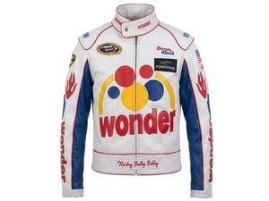 Veste de course Ricky Bobby Wonder, style Talladega Nights NASCAR, en cuir - Product Image 1