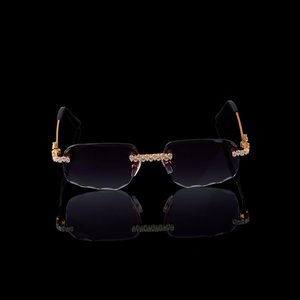 Gafas de Sol Modernas Cuadradas Sin Montura con Cristales, Ligeras, con Patillas de Madera, Unisex, Estilo Casual para Fiestas y Actividades al Aire Libre - Product Image 3