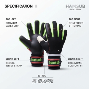 Gants de gardien de but de football pour jeunes personnalisés, avec paume en latex à forte adhérence, support renforcé pour les doigts, fermeture réglable au poignet - Product Image 2