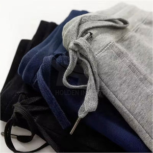 Pantalones Cortos Bermuda Deportivos para Hombre, de Color Sólido, Secado Rápido, Cintura Media con Cordón, Ropa Casual, Tela Tejida de Spandex Negra, 140g - Product Image 3